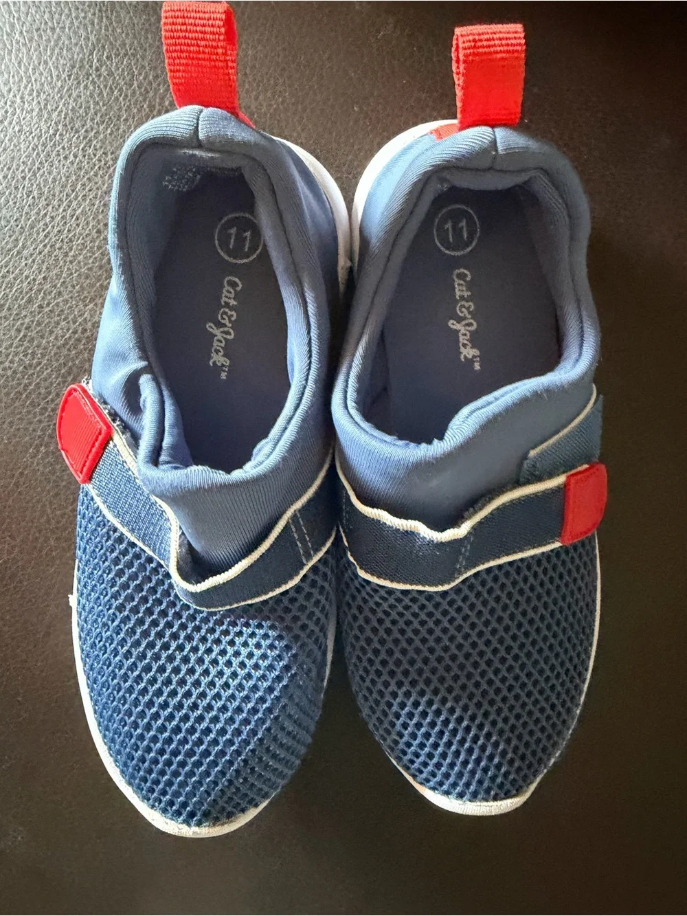 Cat & Jack Navy Mesh Water Shoes with Red Accents